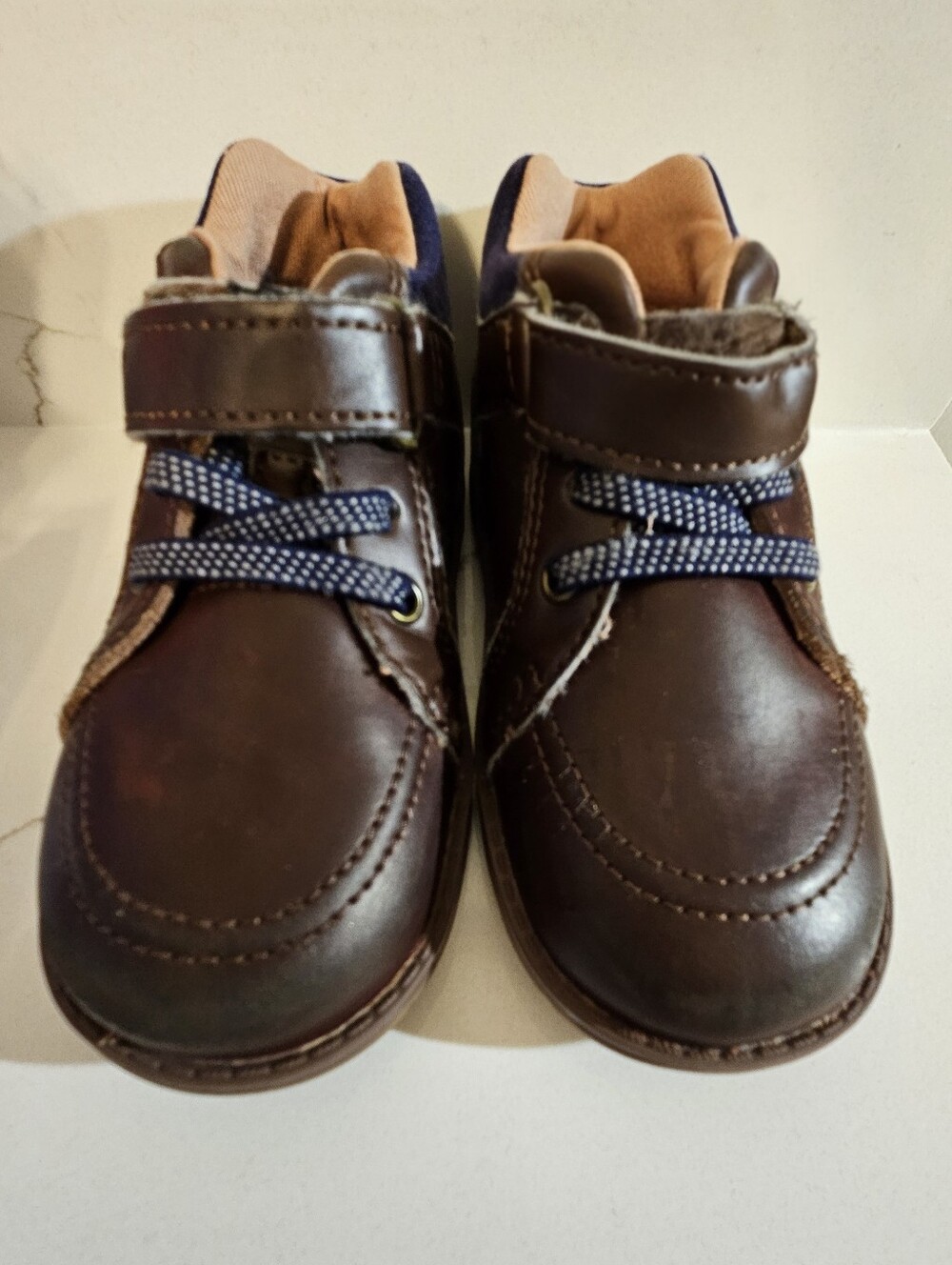Stride Rite Toddler Boys Brown Dress Shoes Size 8M | Hook & Loop
